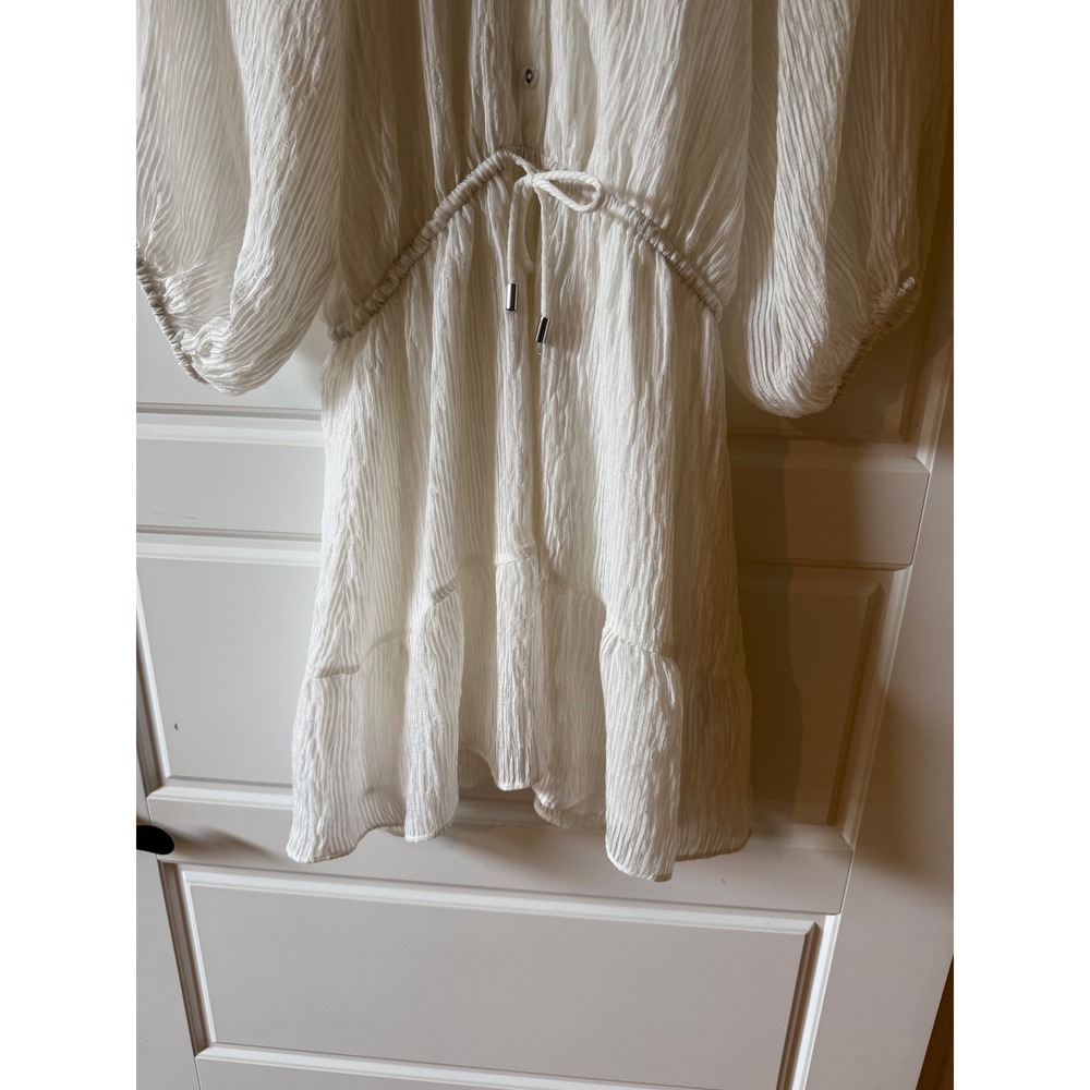 Minkpink White Textured Peasant Dress Medium Cottagecore Prairie Romanti - Picture 4 of 10